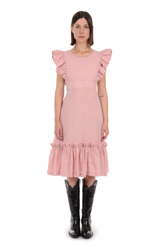 Quinoa Dress Peach Linen