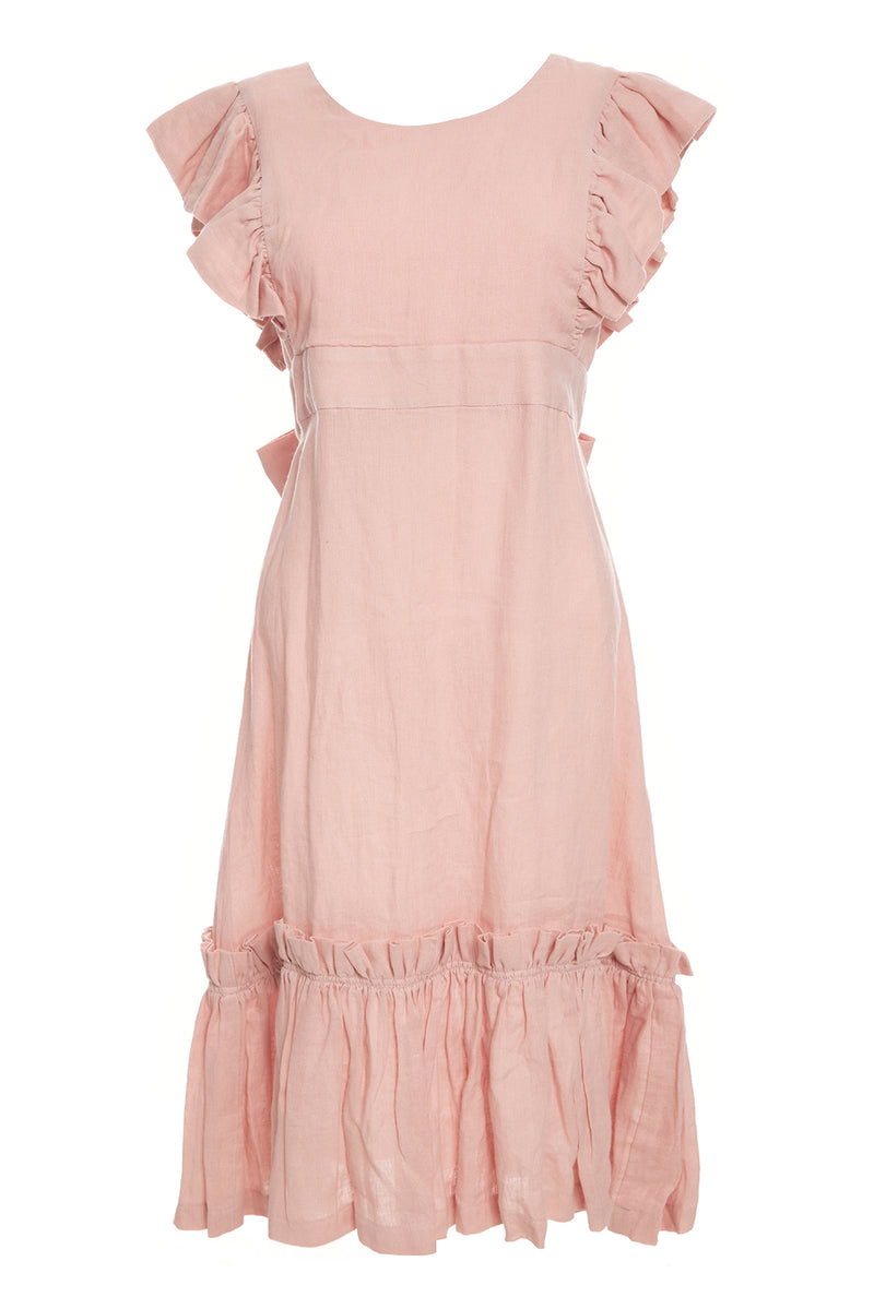 Quinoa Dress Peach Linen
