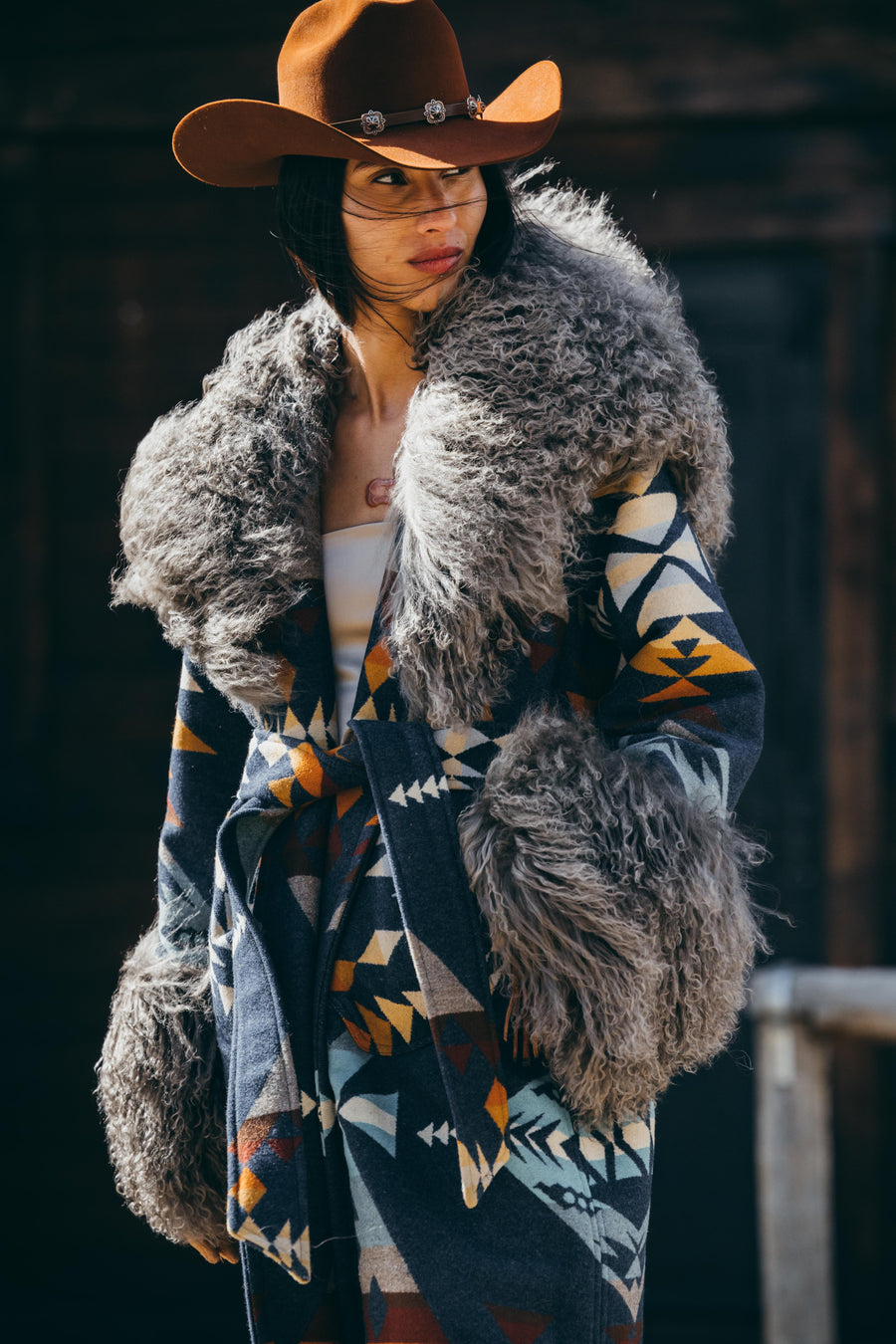 Diamond Peak Shearling Duster