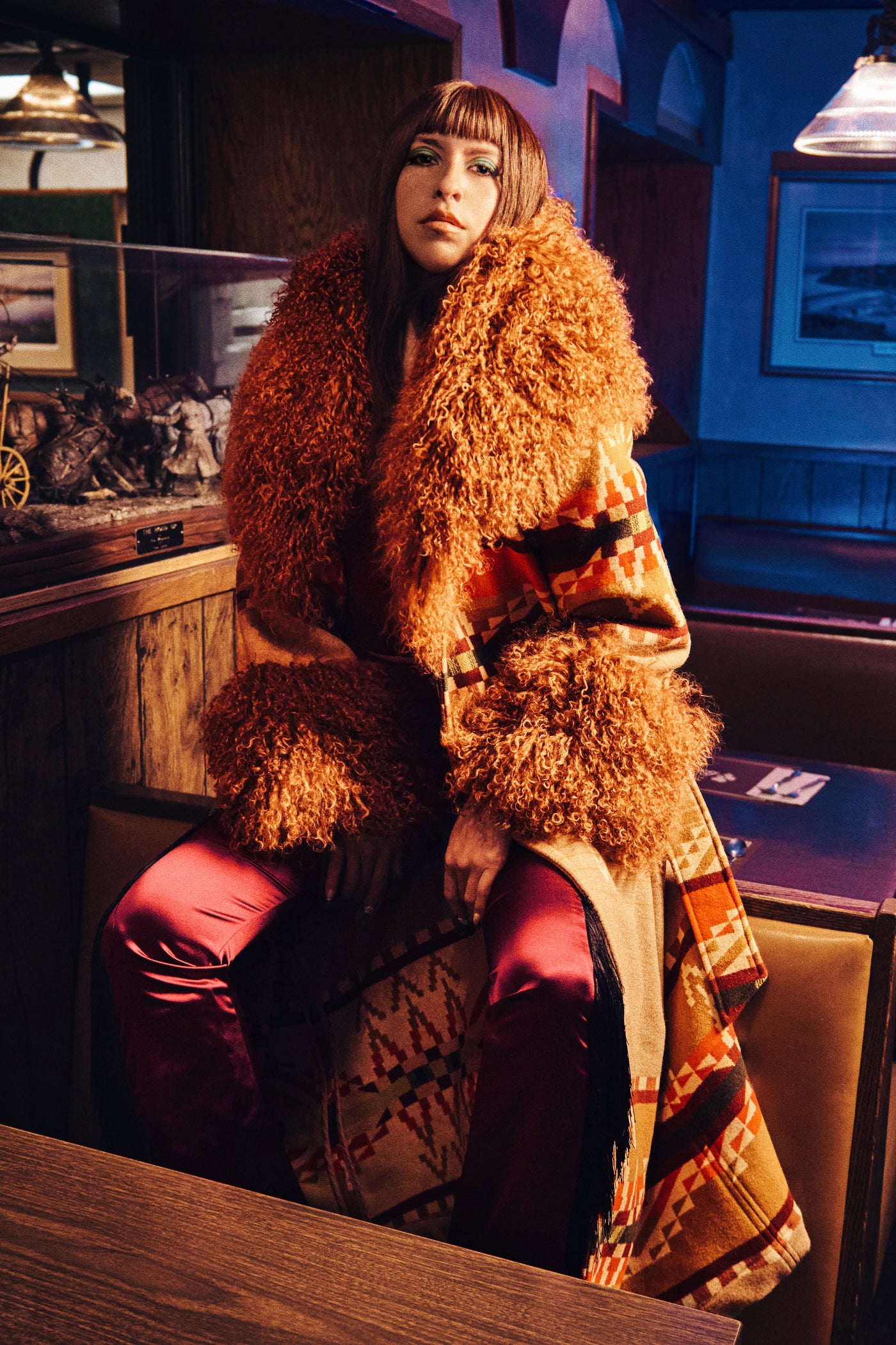 Shearling duster outlet