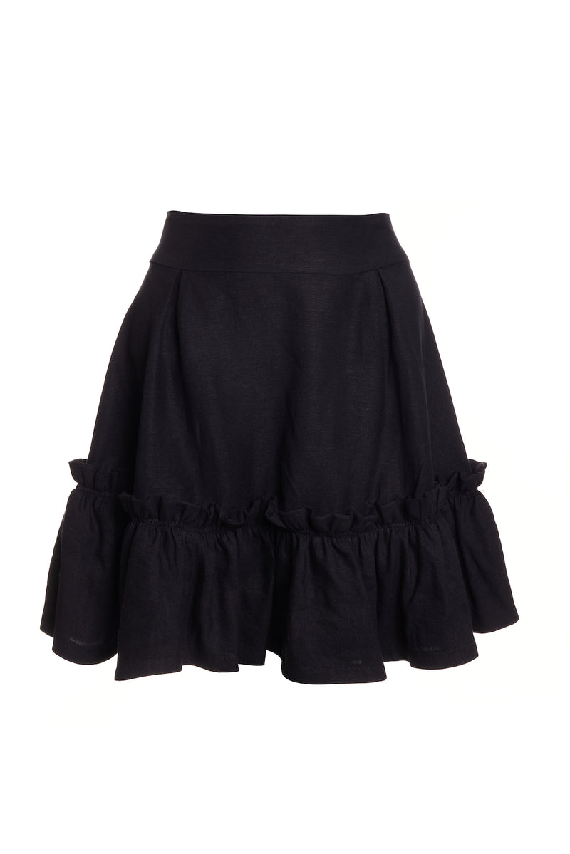 Quinoa Skirt Black Linen