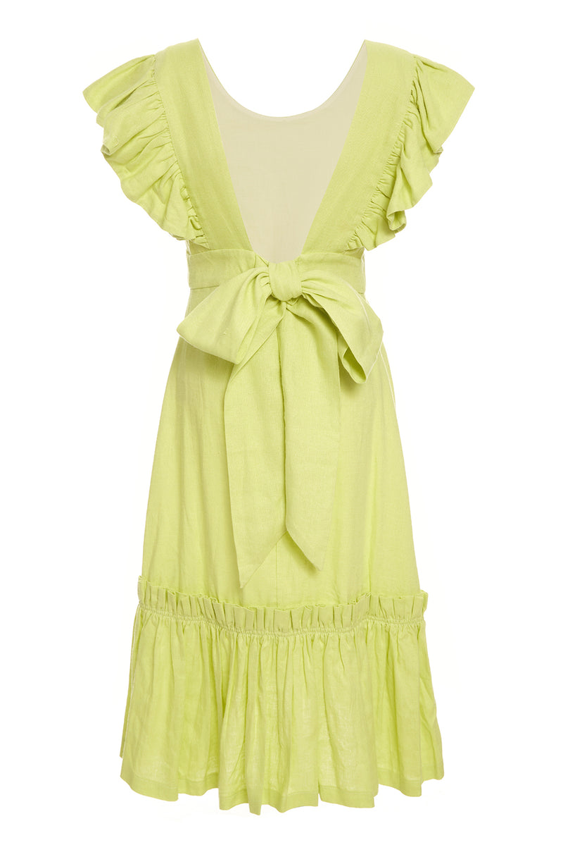 Quinoa Dress Chartreuse Linen