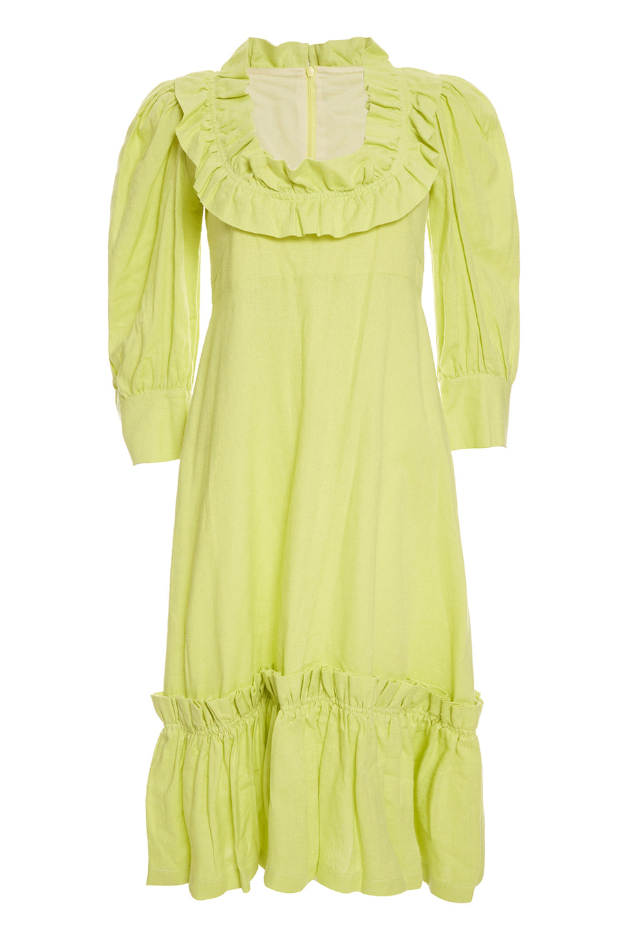 Isabelle Dress Chartreuse Linen