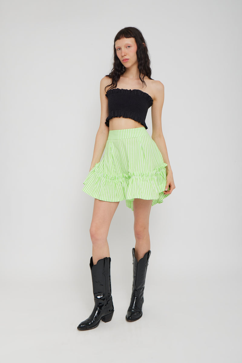 Quinoa Skirt Green Candy Stripe