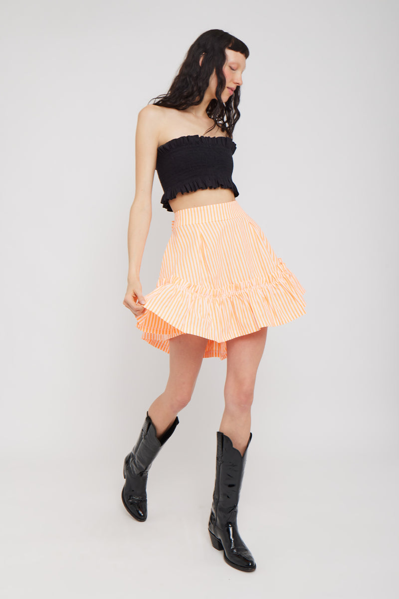 Quinoa Skirt Orange Candy Stripe