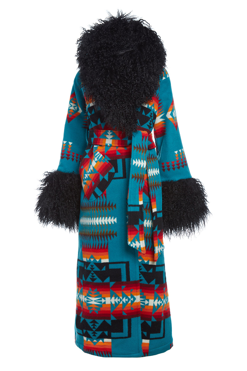 Chief Joseph Turquoise Shearling Duster