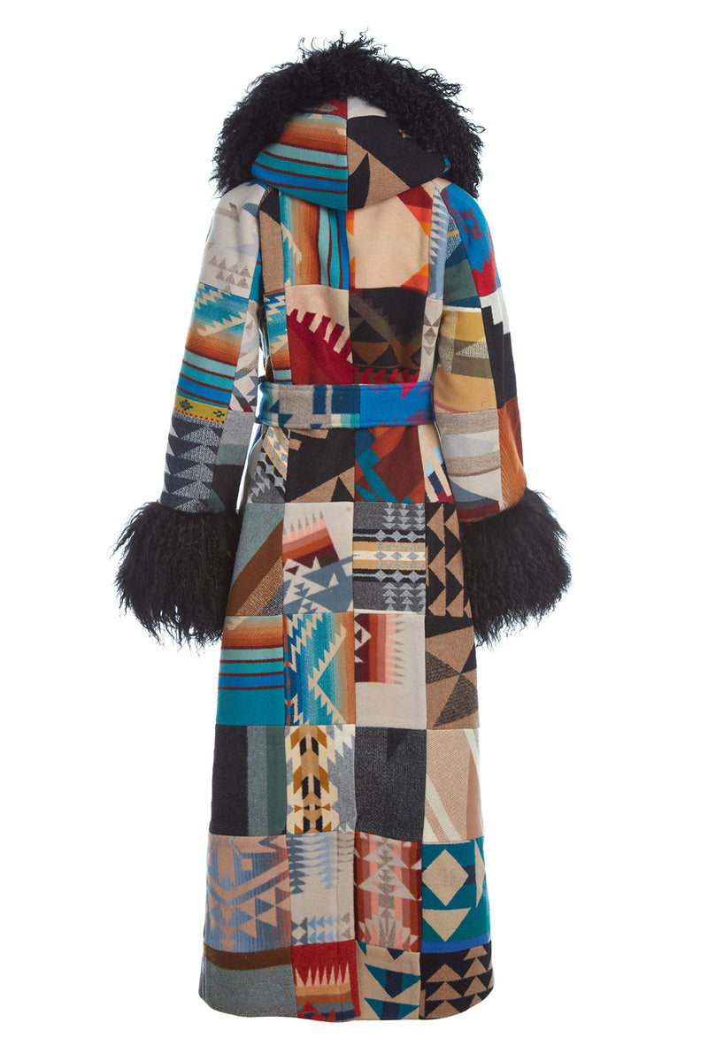 Patchwork Shearling Duster