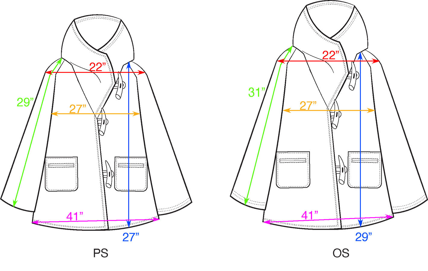 Classic Cloak Size Guide