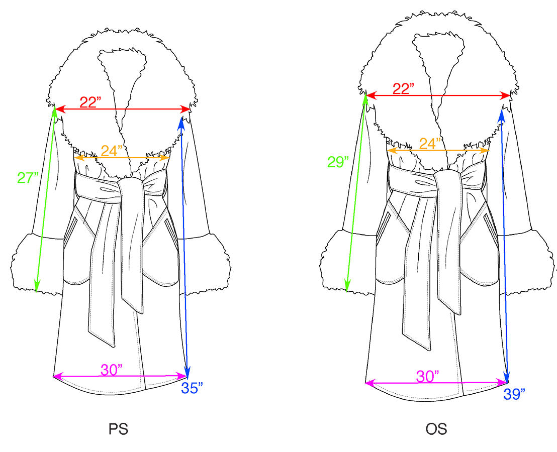 Shearling Smoking Robe Size Guide